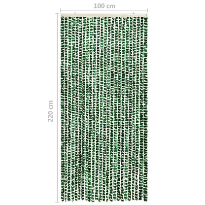 vidaXL Moustiquaire Vert et blanc 100x220 cm Chenille
