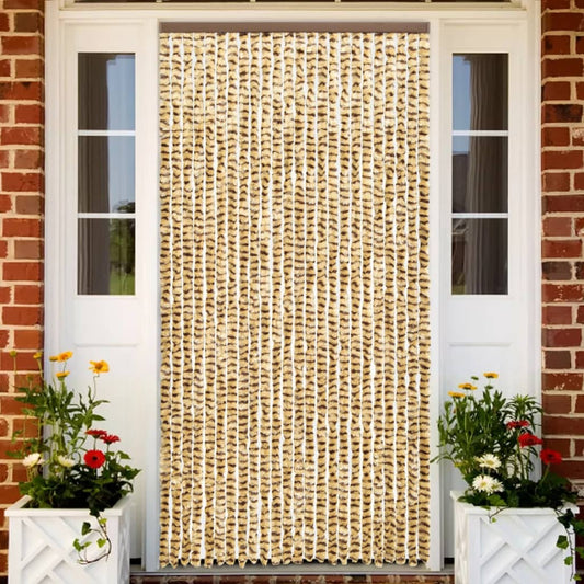 vidaXL Moustiquaire Beige et marron 100x220 cm Chenille