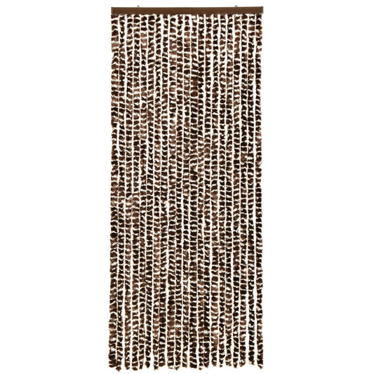 vidaXL Moustiquaire Marron et blanc 56x185 cm Chenille