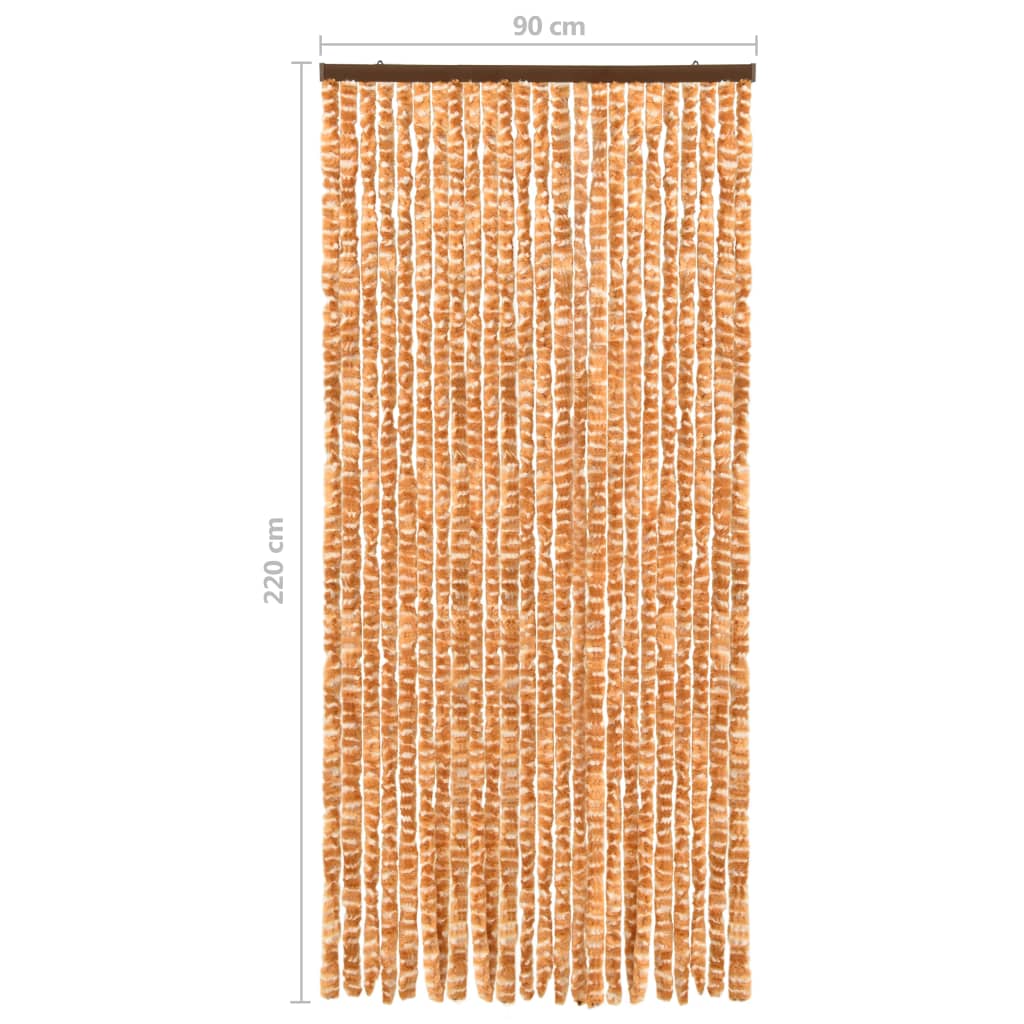 vidaXL Moustiquaire Ocre et blanc 90x220 cm Chenille
