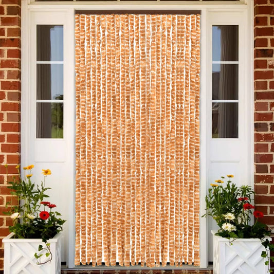 vidaXL Moustiquaire Ocre et blanc 100x220 cm Chenille