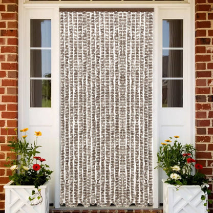 vidaXL Moustiquaire Taupe et blanc 56x185 cm Chenille