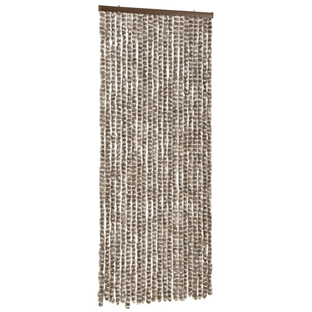 vidaXL Moustiquaire Taupe et blanc 90x220 cm Chenille