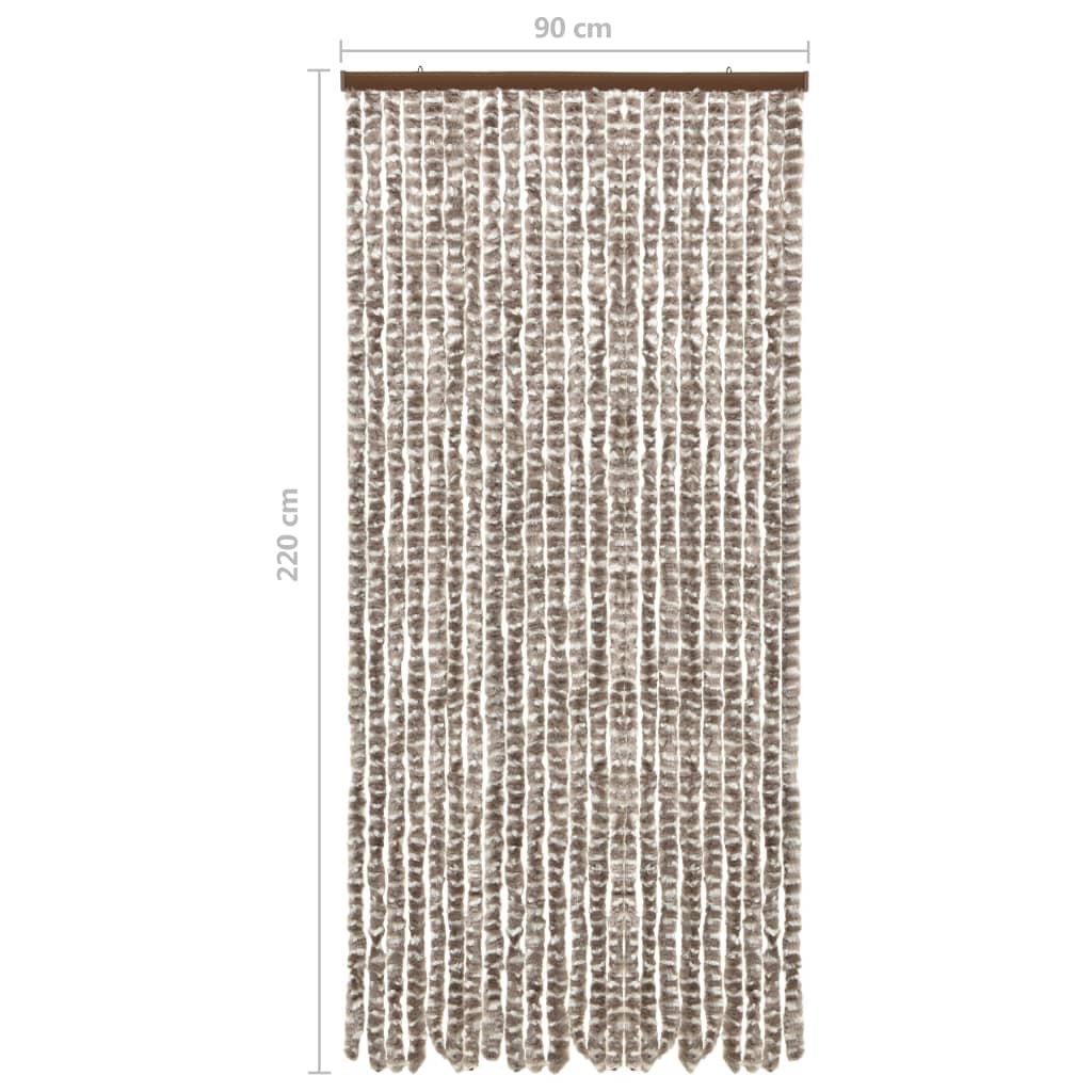 vidaXL Moustiquaire Taupe et blanc 90x220 cm Chenille