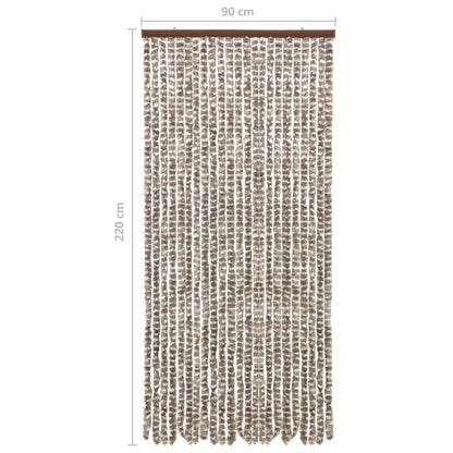 vidaXL Moustiquaire Taupe et blanc 90x220 cm Chenille