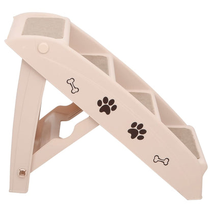 vidaXL Escaliers pliables pour chiens Crème 62x40x49,5 cm