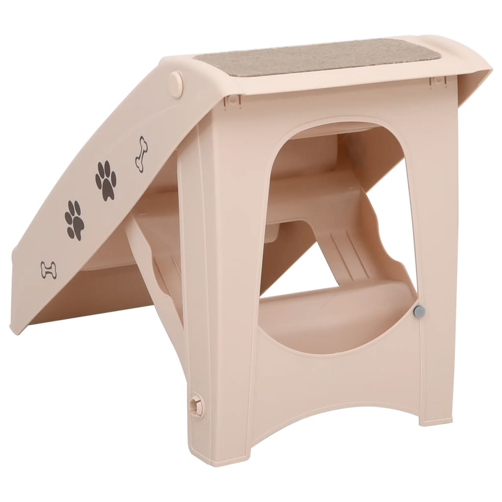 vidaXL Escaliers pliables pour chiens Crème 62x40x49,5 cm