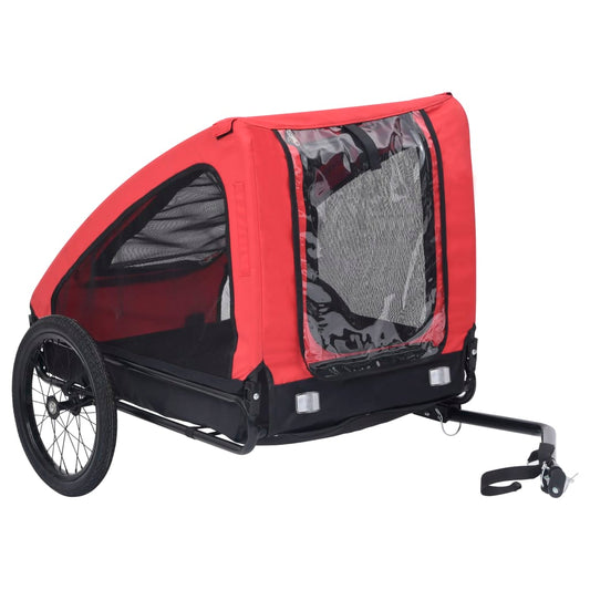 vidaXL Remorque de vélo pour animaux de compagnie rouge et noir