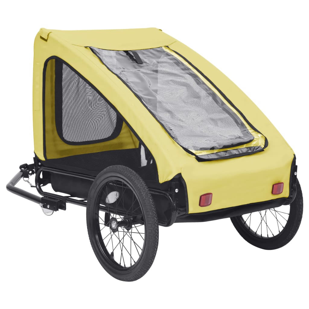 vidaXL Remorque de vélo pour animaux de compagnie jaune et noir