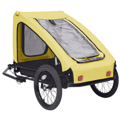 vidaXL Remorque de vélo pour animaux de compagnie jaune et noir