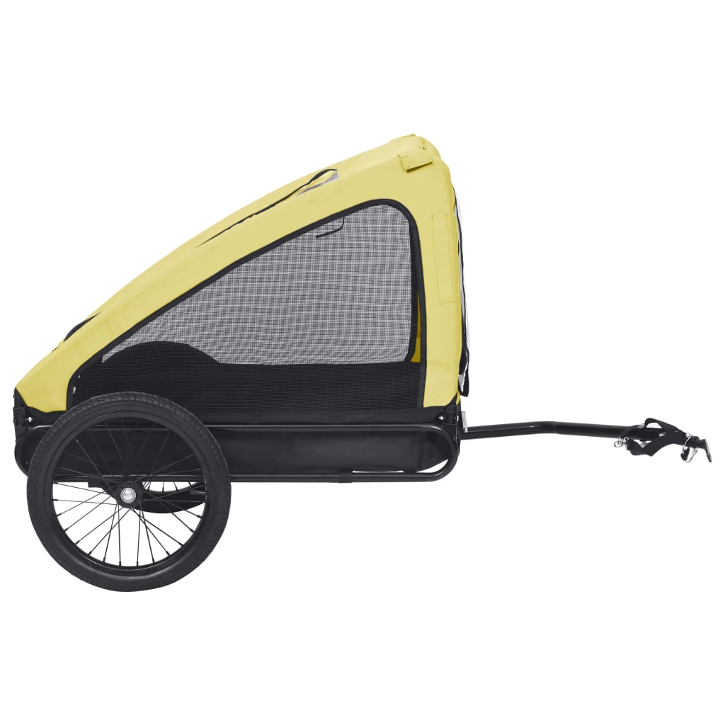 vidaXL Remorque de vélo pour animaux de compagnie jaune et noir