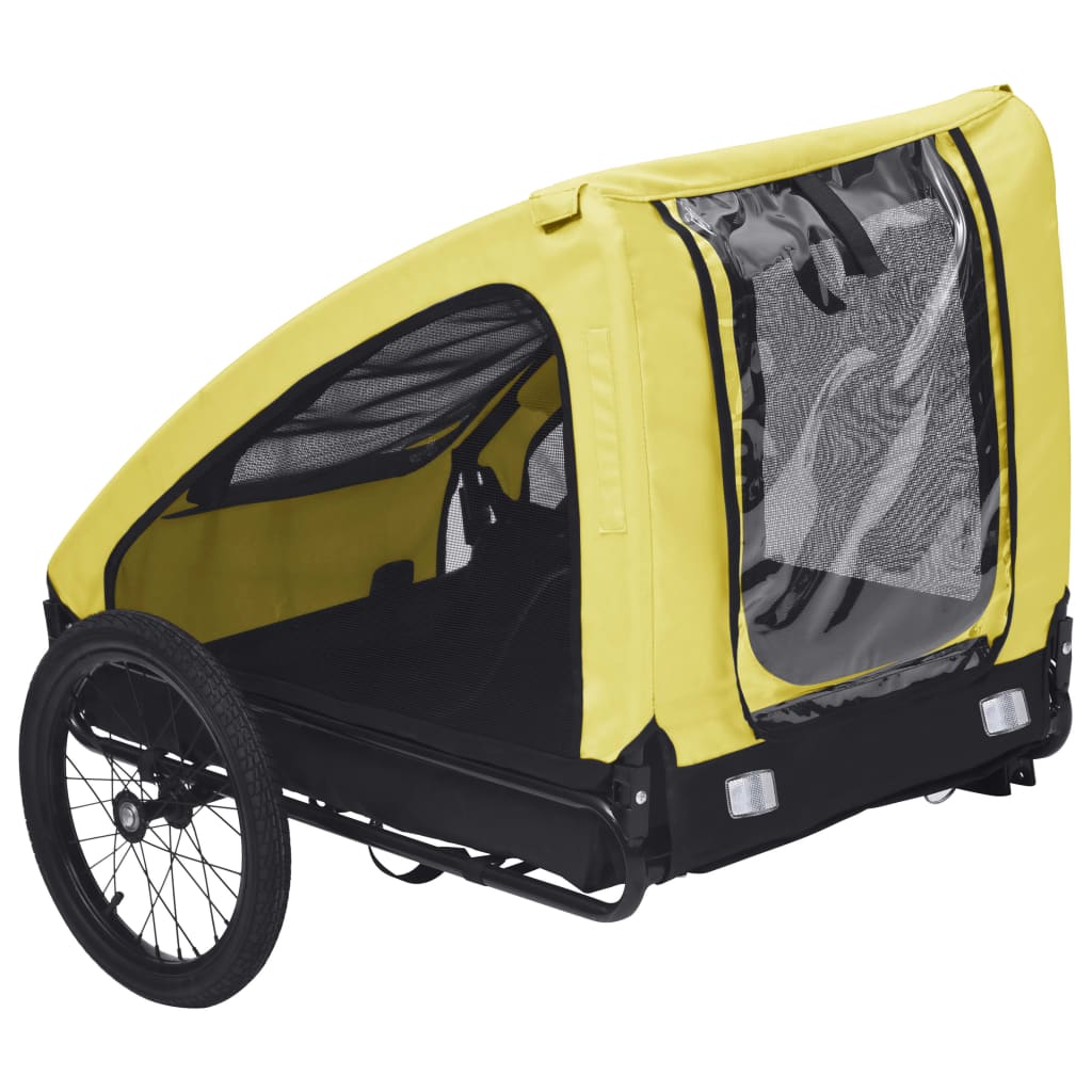 vidaXL Remorque de vélo pour animaux de compagnie jaune et noir
