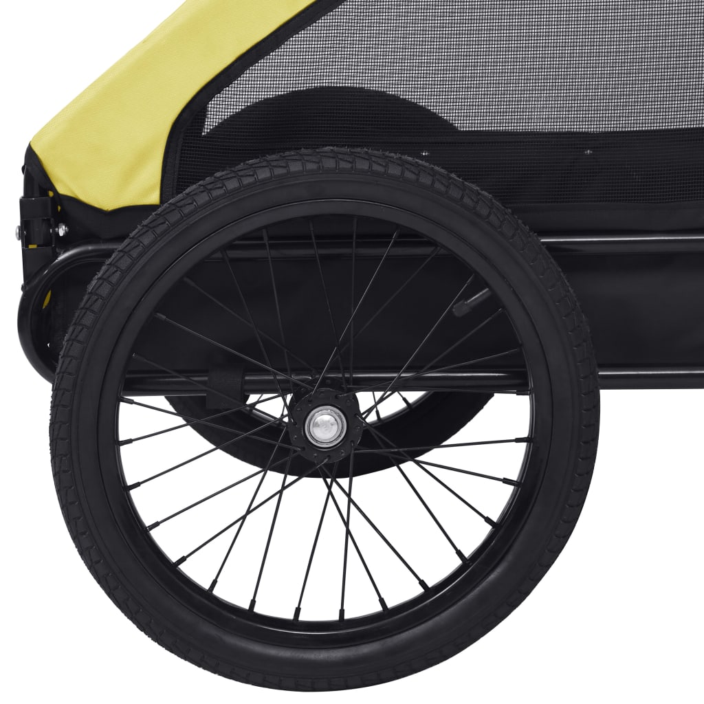 vidaXL Remorque de vélo pour animaux de compagnie jaune et noir