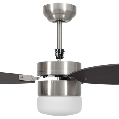 vidaXL Ventilateur de plafond lampe et télécommande 76 cm Marron foncé