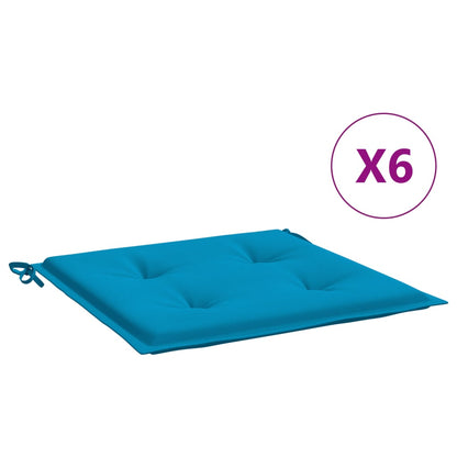 vidaXL Coussins de chaise de jardin 6 pcs bleu 50x50x3 cm tissu oxford