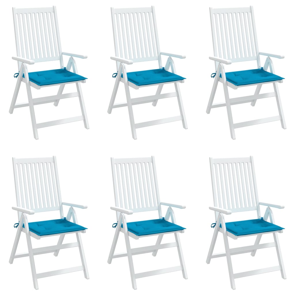 vidaXL Coussins de chaise de jardin 6 pcs bleu 50x50x3 cm tissu oxford