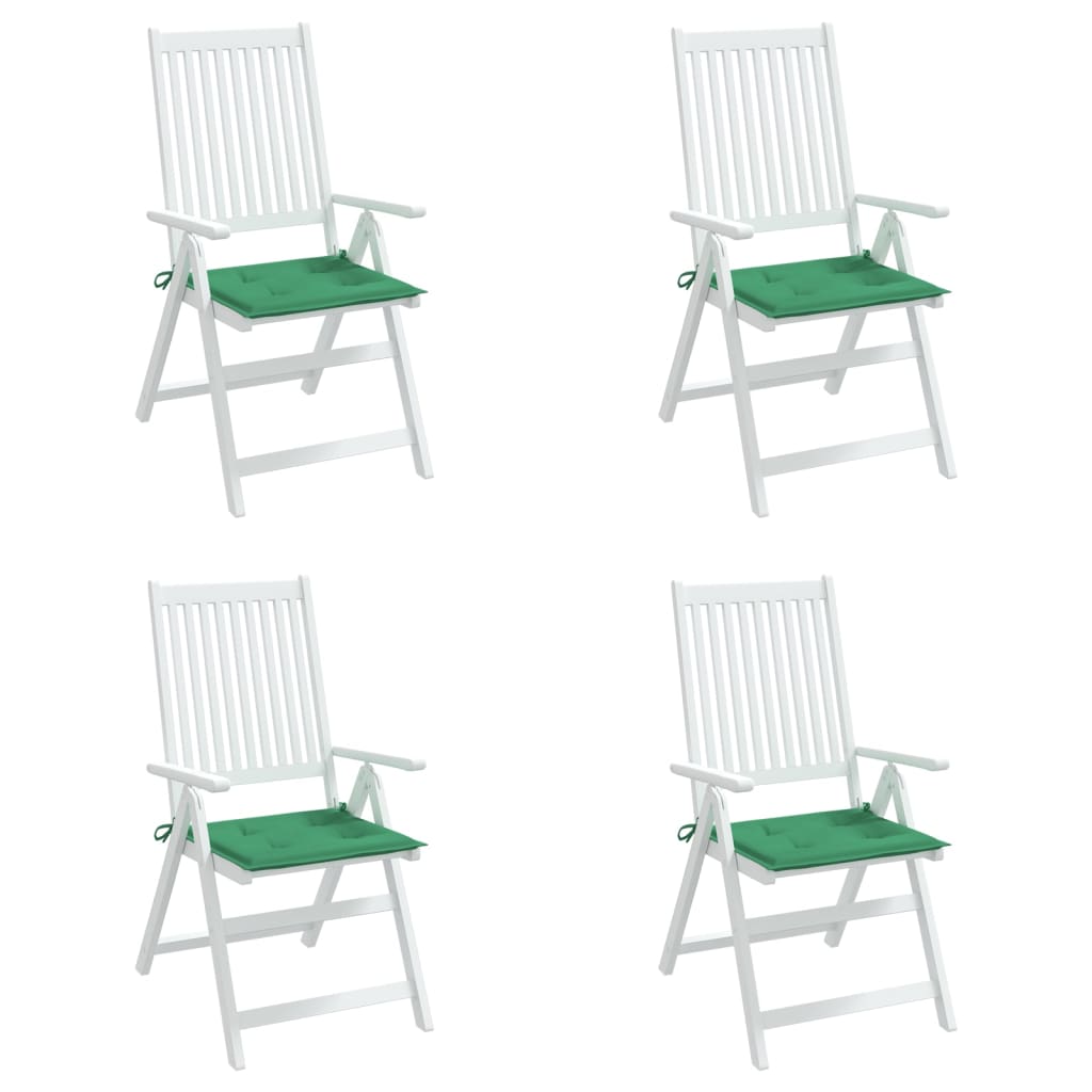 vidaXL Coussins de chaise de jardin 4 pcs vert 50x50x3 cm tissu oxford