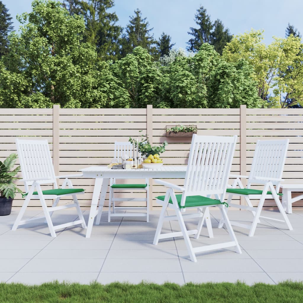 vidaXL Coussins de chaise de jardin 4 pcs vert 50x50x3 cm tissu oxford