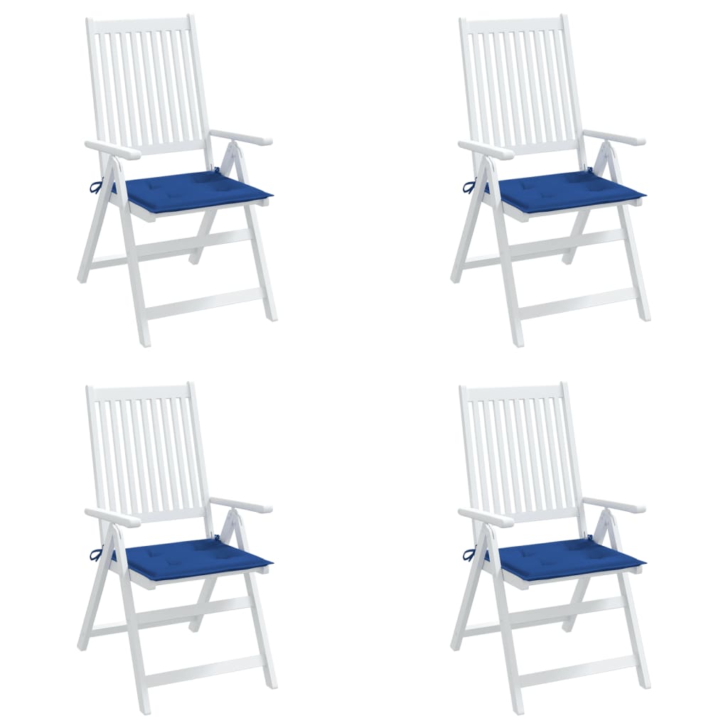 vidaXL Coussins de chaise de jardin 4 pcs bleu royal 50x50x3 cm