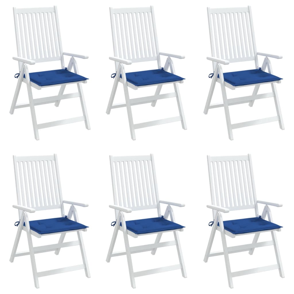 vidaXL Coussins de chaise de jardin 6 pcs bleu royal 50x50x3 cm