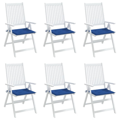 vidaXL Coussins de chaise de jardin 6 pcs bleu royal 50x50x3 cm