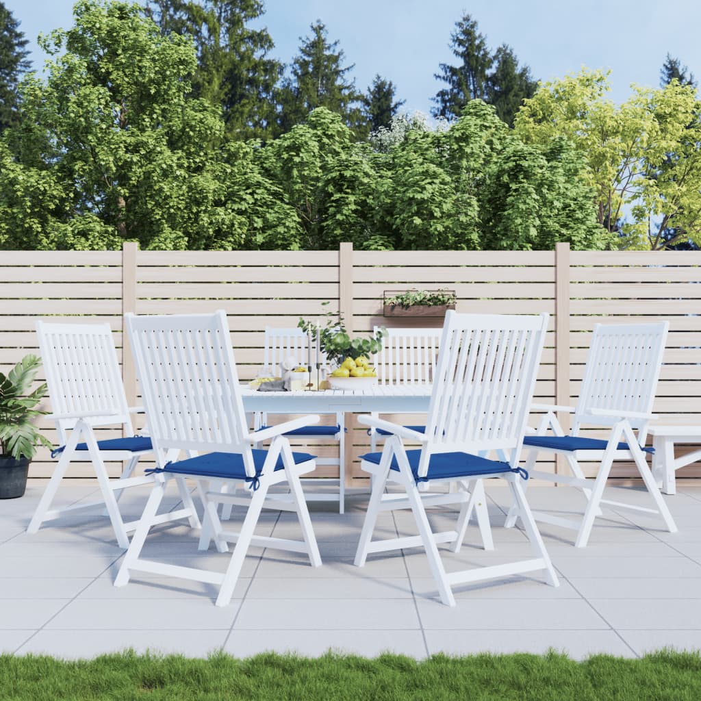 vidaXL Coussins de chaise de jardin 6 pcs bleu royal 50x50x3 cm