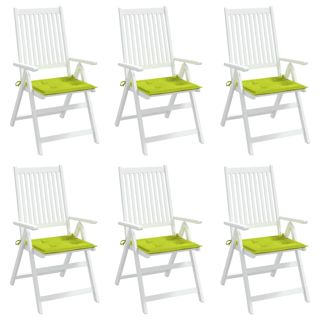vidaXL Coussins de chaise de jardin 6 pcs vert vif 50x50x3 cm