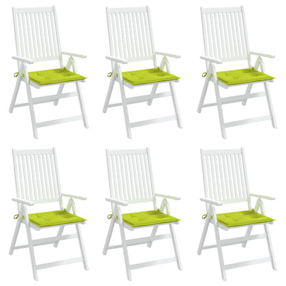 vidaXL Coussins de chaise de jardin 6 pcs vert vif 50x50x3 cm