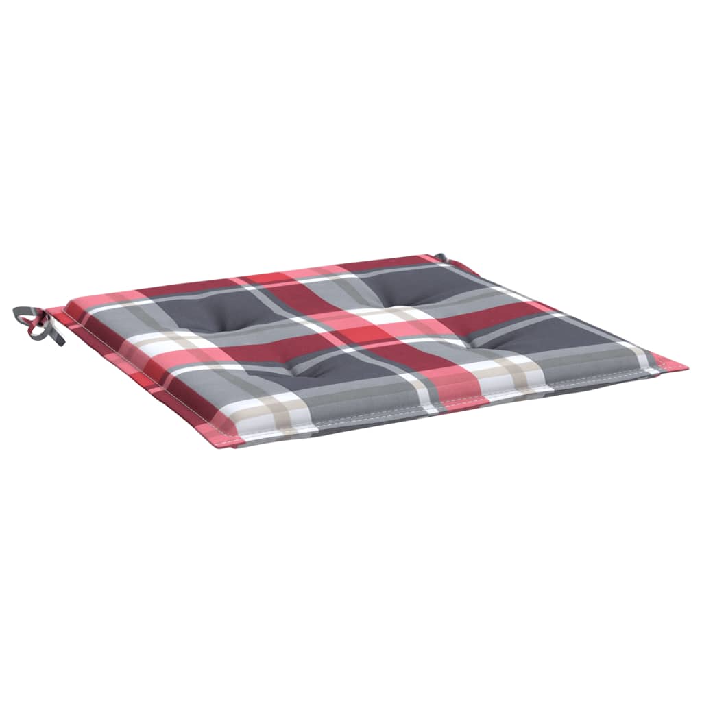 vidaXL Coussins de chaise de jardin 4 pcs carreaux rouges 50x50x3 cm