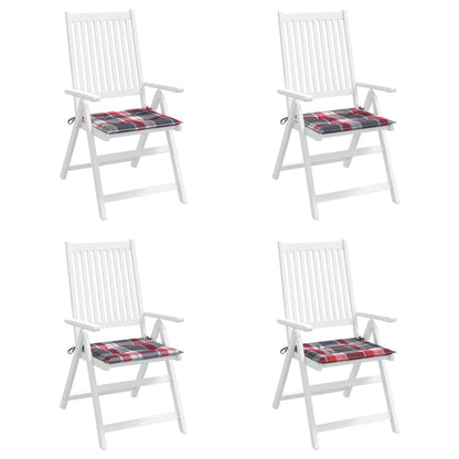 vidaXL Coussins de chaise de jardin 4 pcs carreaux rouges 50x50x3 cm