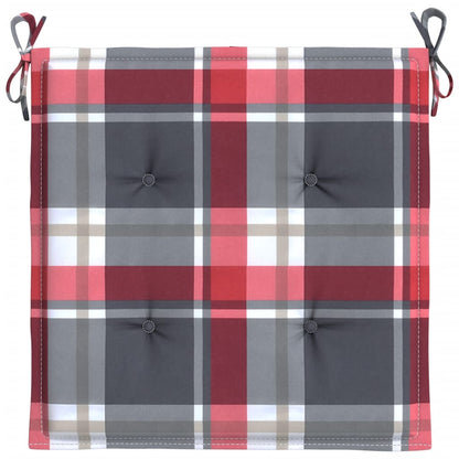 vidaXL Coussins de chaise de jardin 4 pcs carreaux rouges 50x50x3 cm