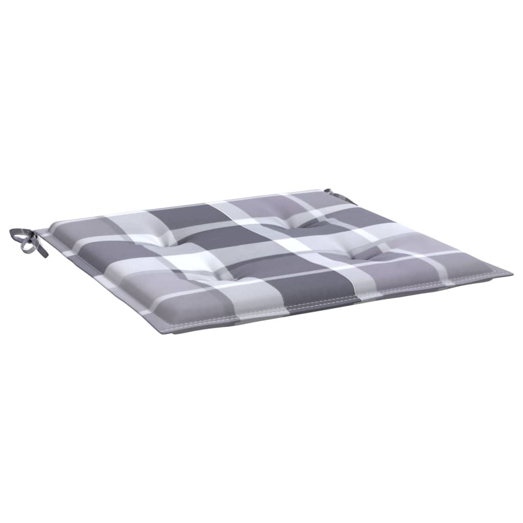 vidaXL Coussins de chaise de jardin 4 pcs carreaux gris 50x50x3 cm