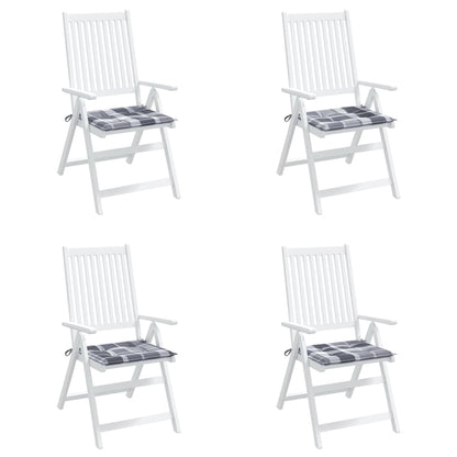vidaXL Coussins de chaise de jardin 4 pcs carreaux gris 50x50x3 cm