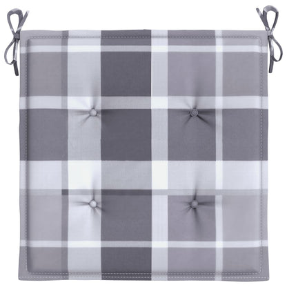 vidaXL Coussins de chaise de jardin 4 pcs carreaux gris 50x50x3 cm