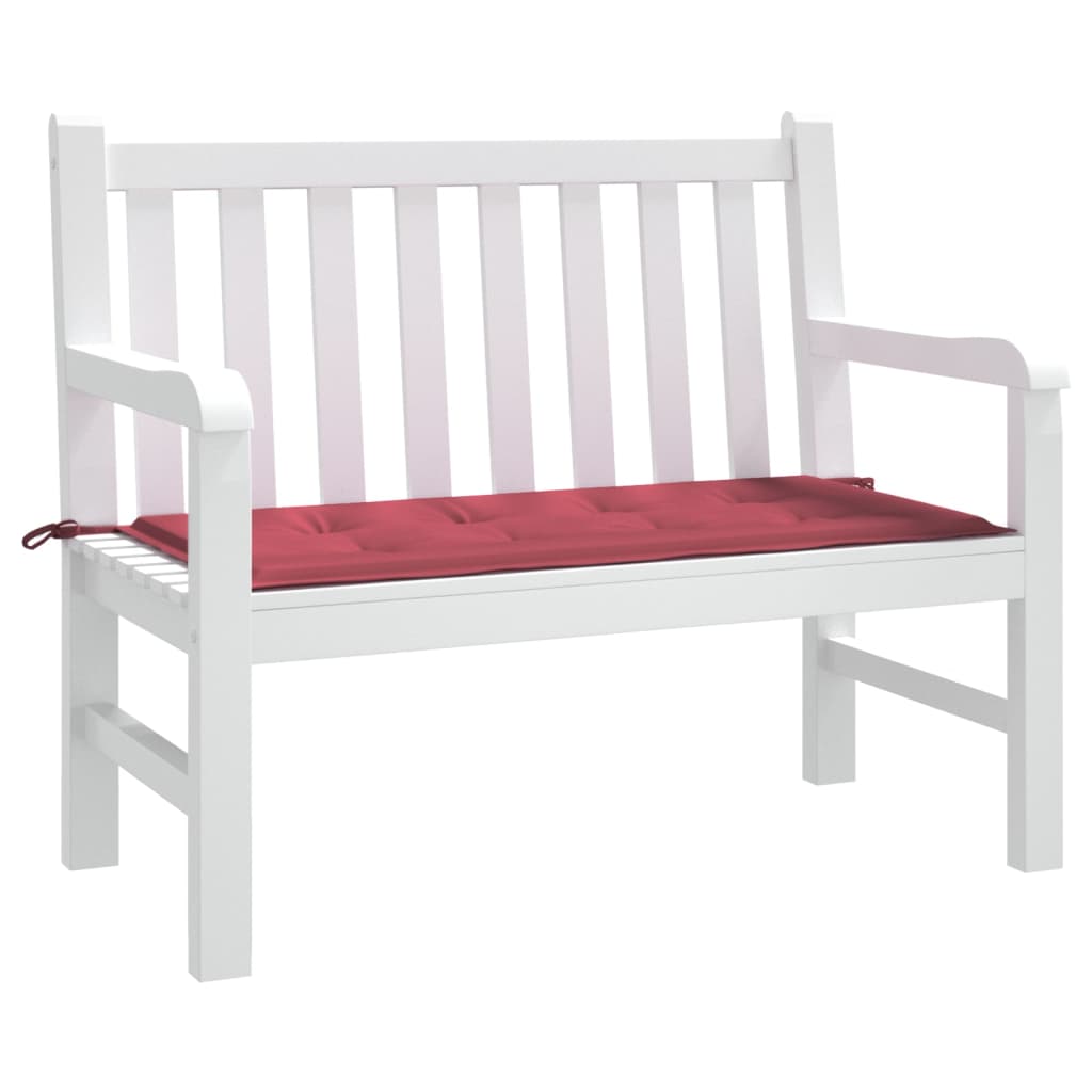 vidaXL Coussin de banc de jardin rouge bordeaux 100x50x3 cm