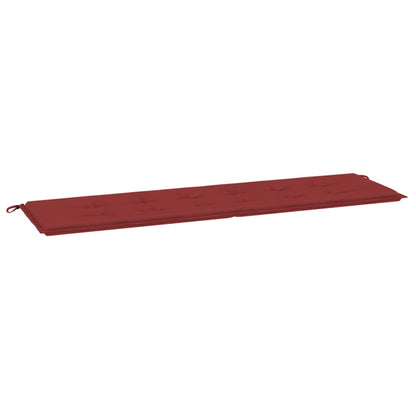 vidaXL Coussin de banc de jardin rouge bordeaux 180x50x3 cm