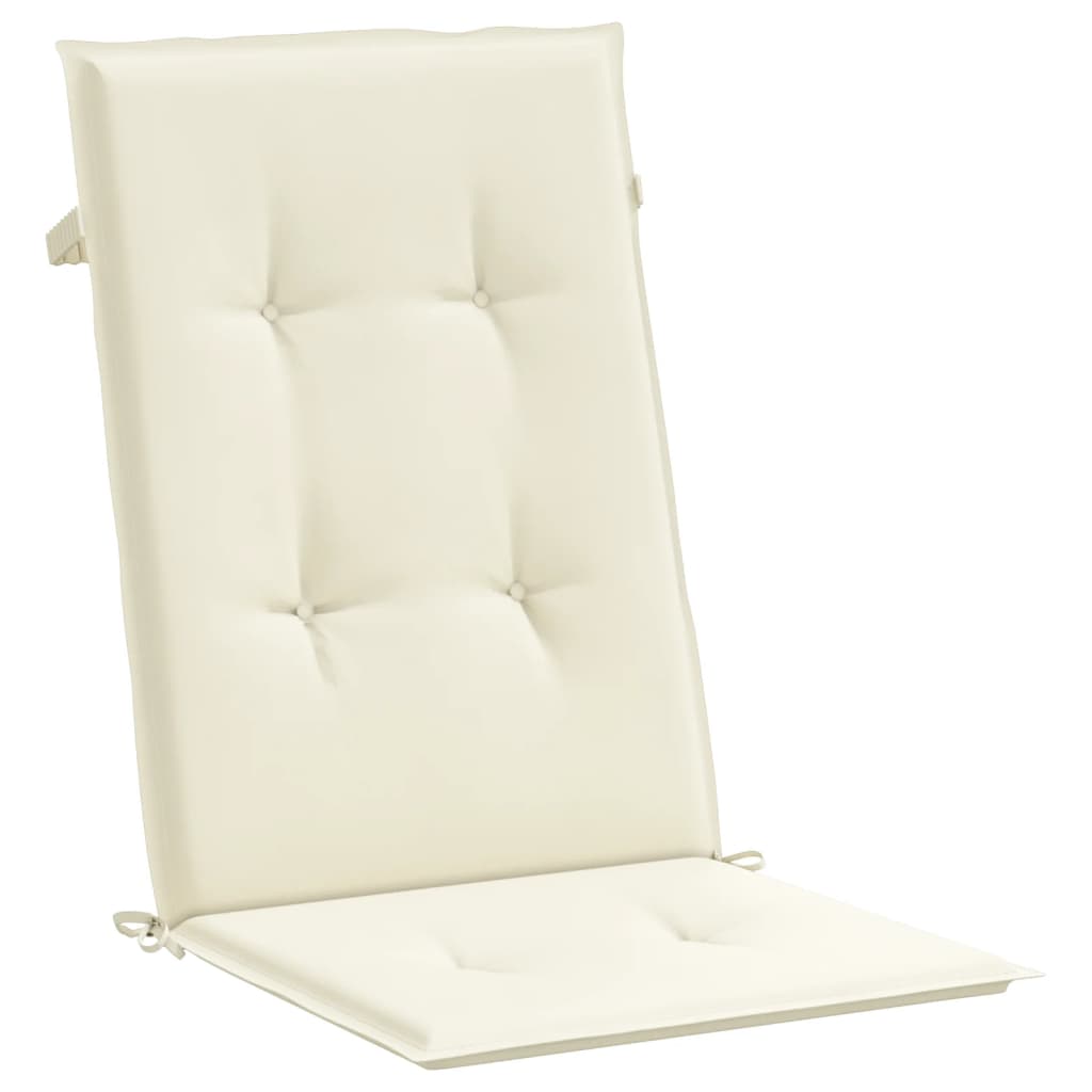 vidaXL Coussins de chaise de jardin dossier haut lot de 6 crème tissu