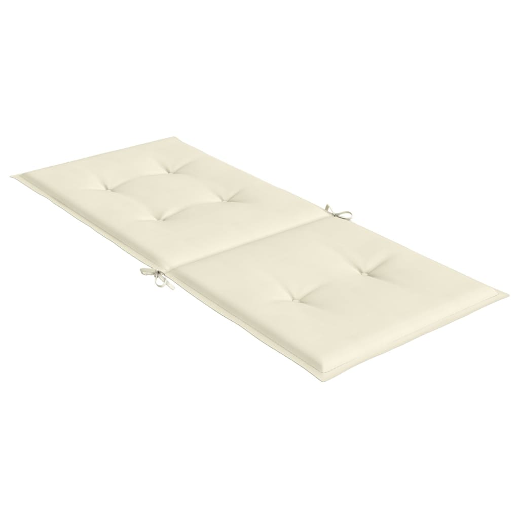 vidaXL Coussins de chaise de jardin dossier haut lot de 6 crème tissu