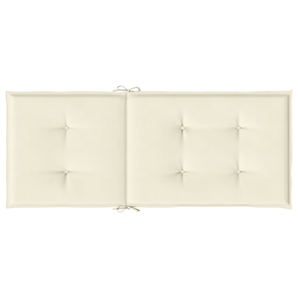 vidaXL Coussins de chaise de jardin dossier haut lot de 6 crème tissu