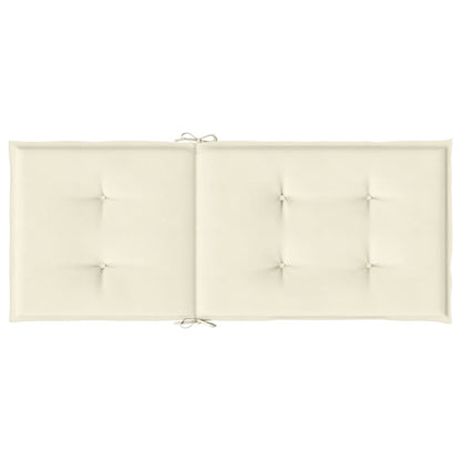 vidaXL Coussins de chaise de jardin dossier haut lot de 6 crème tissu