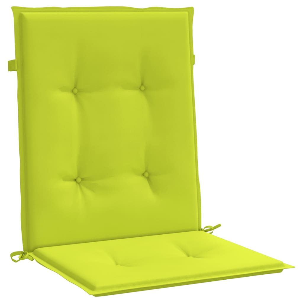 vidaXL Coussins de chaise de jardin à dossier bas lot de 4 vert vif