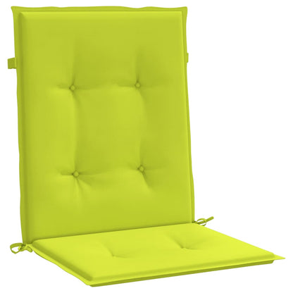 vidaXL Coussins de chaise de jardin à dossier bas lot de 4 vert vif
