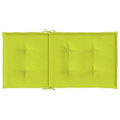 vidaXL Coussins de chaise de jardin à dossier bas lot de 4 vert vif