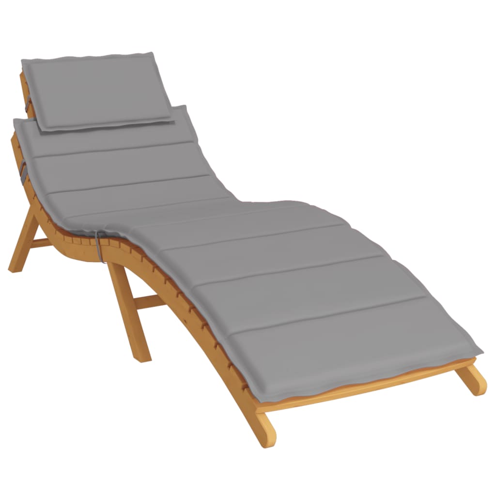 vidaXL Coussin de chaise longue gris 186x58x3 cm tissu oxford