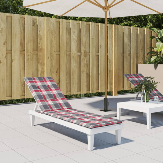vidaXL Coussin de chaise de terrasse carreaux rouge (75+105)x50x3 cm