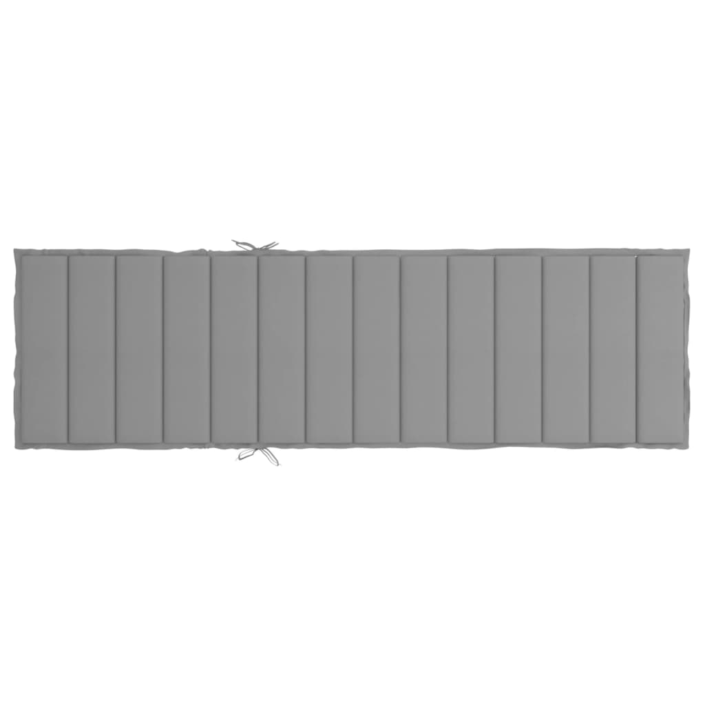 vidaXL Coussin de chaise longue gris 200x60x3 cm tissu oxford