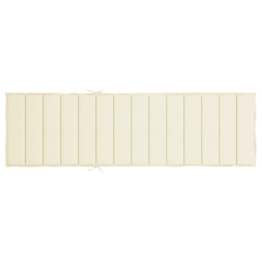 vidaXL Coussin de chaise longue crème 200x60x3 cm tissu oxford