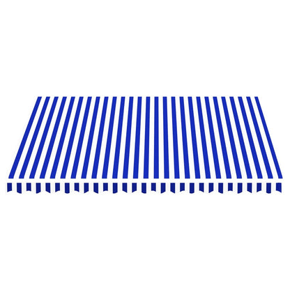 vidaXL Tissu de remplacement pour auvent Bleu et blanc 4x3,5 m