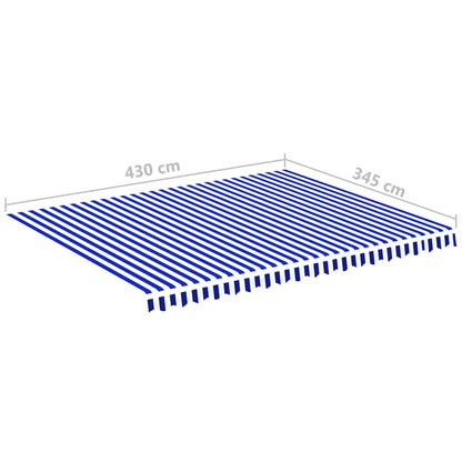vidaXL Tissu de remplacement pour auvent Bleu et blanc 4,5x3,5 m