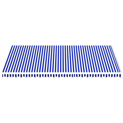 vidaXL Tissu de remplacement pour auvent Bleu et blanc 6x3,5 m